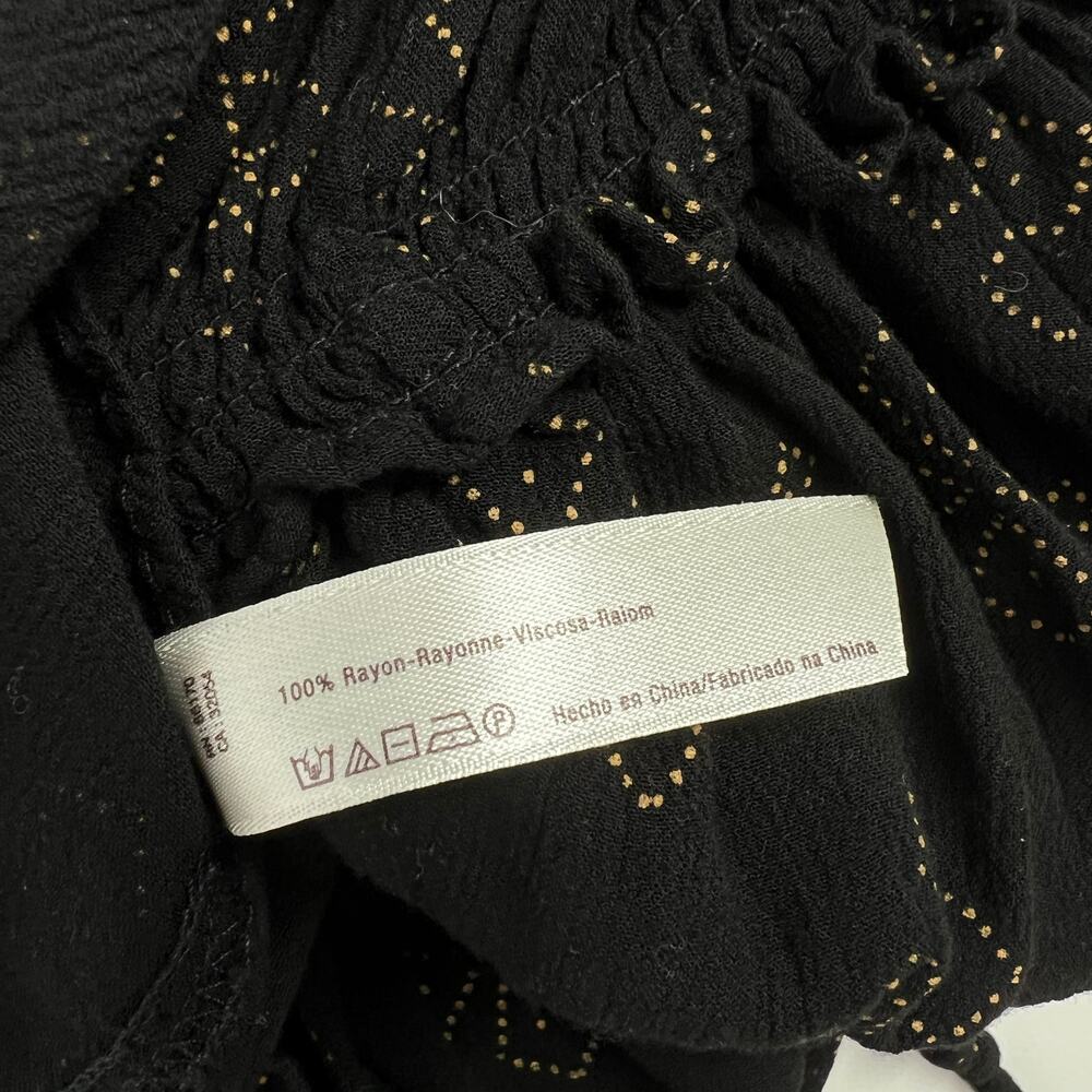 Free People Jolene Mini Slip Black Gold Dot Mini Dress Size Medium - Picture 5 of 7